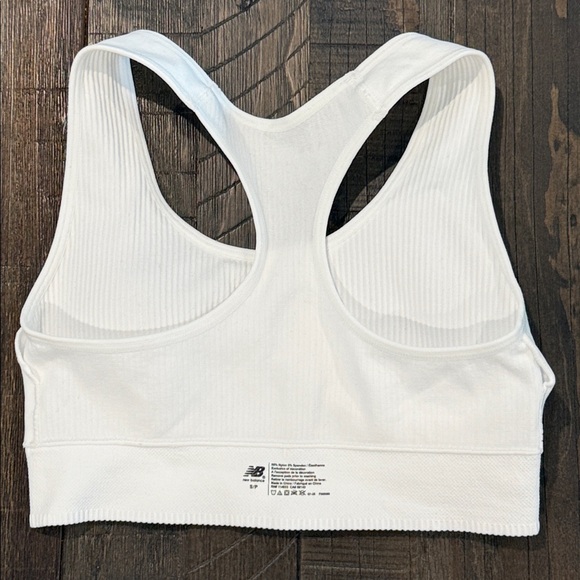New Balance Set of 2 Sports Bras Racerback Ribbed White and Blue NWOT S - Picture 7 of 16